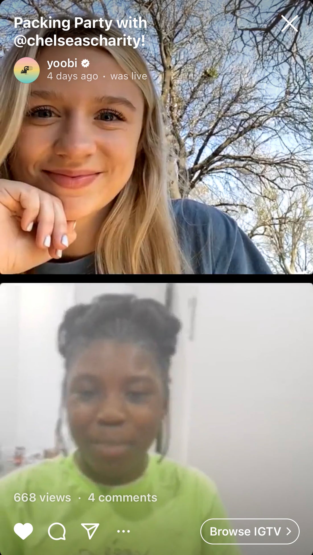 RECAP: IG Live with @Chelseascharity