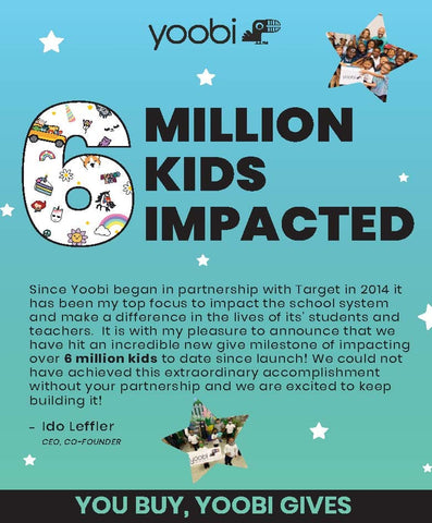 Yoobi Celebrates 6 Million Kids Impacted